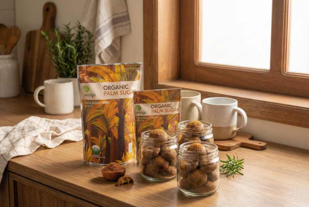 Arenga Indonesia organic palm sugar sebagai alternatif terbaik untuk mengganti brown sugar