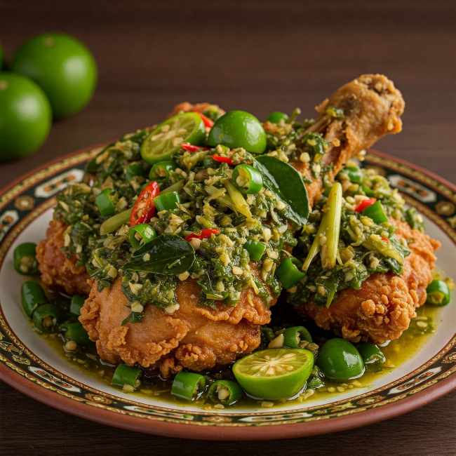 Ayam goreng cabe hijau khas minangkabau