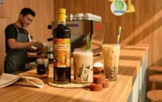 Kopi susu dan boba gula aren